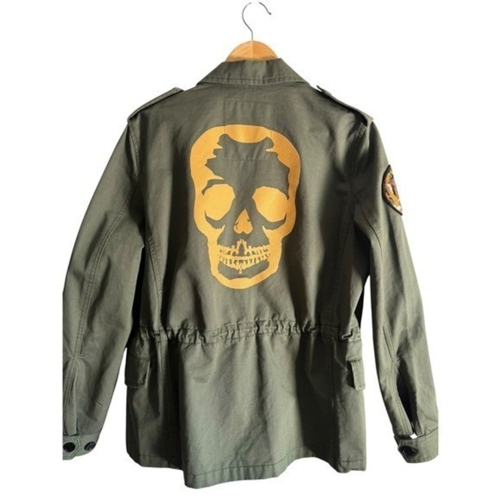 Zadig & Voltaire Kayak Mili Gold Skull Military Jacket L - Picture 4 of 10